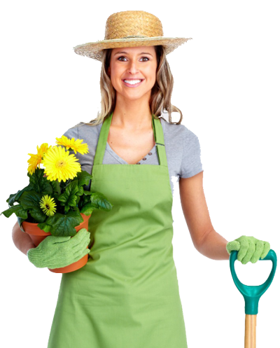 woman with shovel